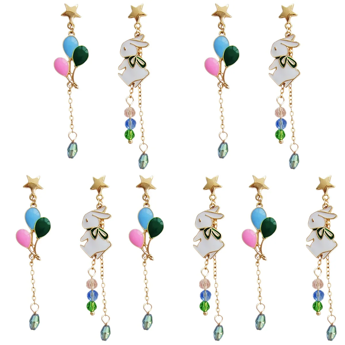 5 Pairs Asymmetric Stud Earrings Lovely Balloon Dangle Earrings Chain Earrings
5 Pairs Asymmetric Stud Earrings Lovely Balloon Dangle Earrings Chain Earrings
