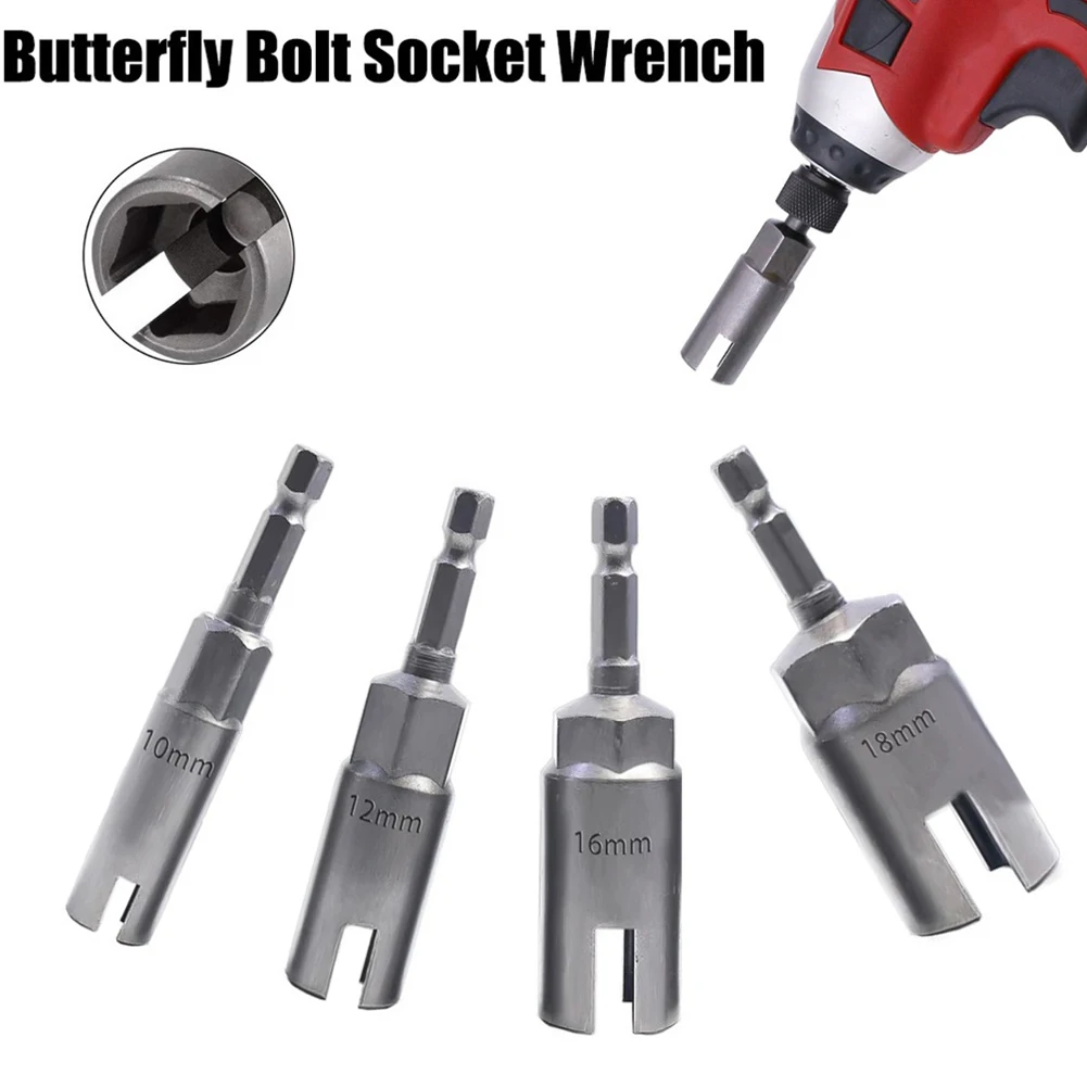 4pcs Butterfly Bolt Socket Wrench 1/4inch Hex Shank Socket Adapter Nut Electric Screwdriver Sleeve Socket For Power Tool
4pcs Butterfly Bolt Socket Wrench 1/4inch Hex Shank Socket Adapter Nut Electric Screwdriver Sleeve Socket For Power Tool