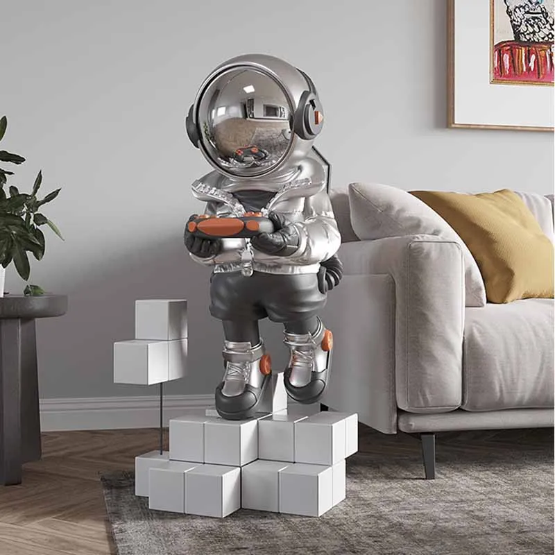 Modern Art Home Decoration Creative Silver Astronaut Statue Living Room Floor Decor Fashion Sculpture Indoor Large Resin Crafts
Modern Art Home Decoration Creative Silver Astronaut Statue Living Room Floor Decor Fashion Sculpture Indoor Large Resin Crafts