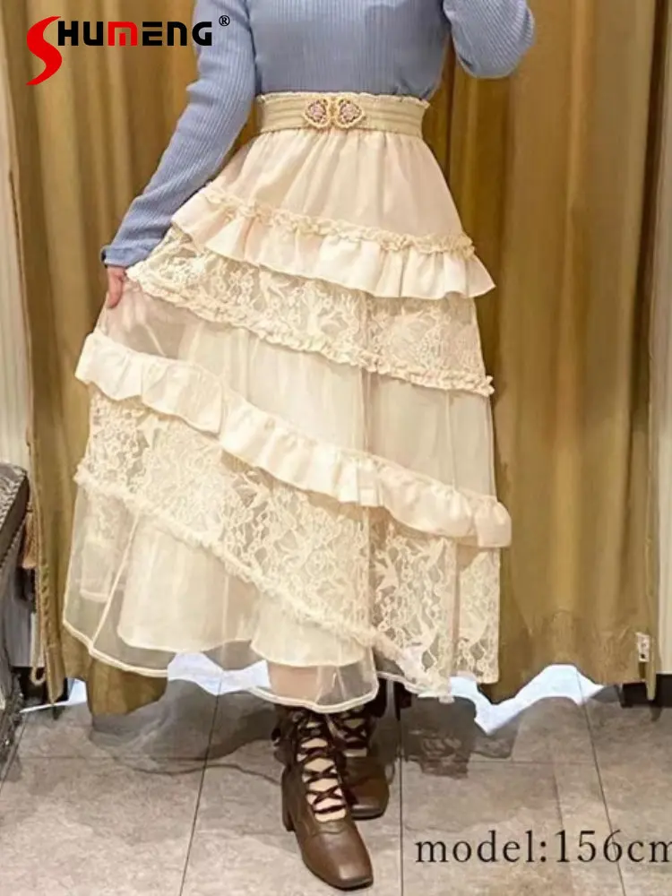 Japanese Style Sweet Girl Dream Mesh Mid-length Skirts 2023 Spring New Fairy Solid Color Layered Tiered-Ruffle Long Skirt Woman
Japanese Style Sweet Girl Dream Mesh Mid-length Skirts 2023 Spring New Fairy Solid Color Layered Tiered-Ruffle Long Skirt Woman