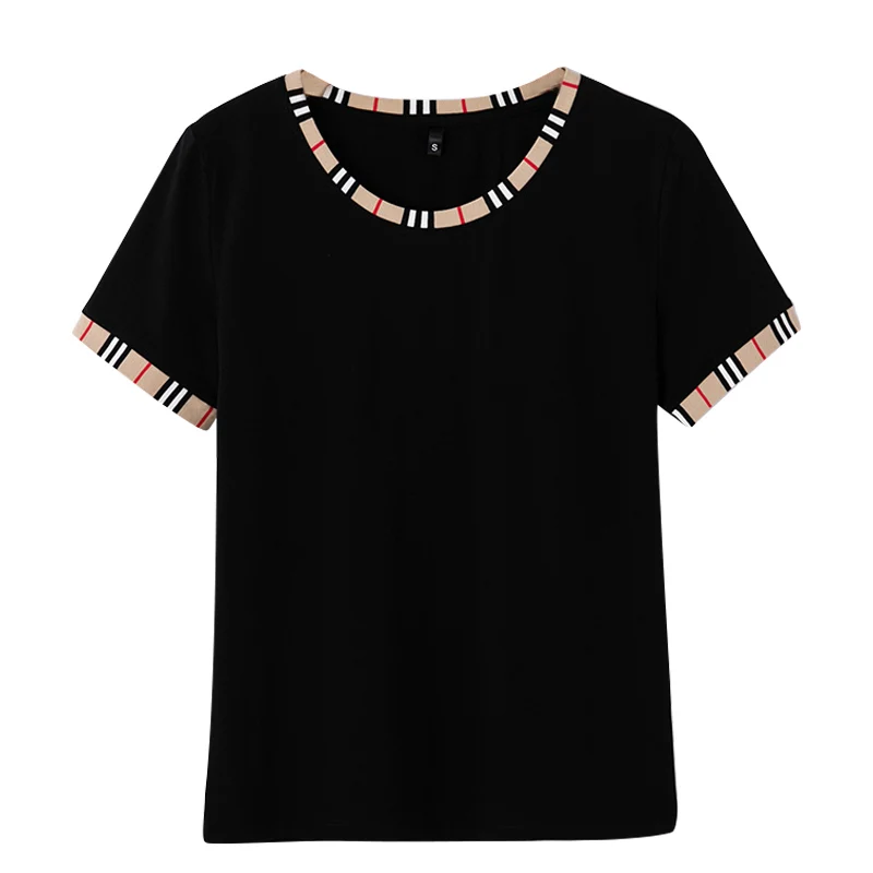 2022 summer new short-sleeved T-shirt women's casual fashion popular O-neck stitching slim simple top
2022 summer new short-sleeved T-shirt women's casual fashion popular O-neck stitching slim simple top