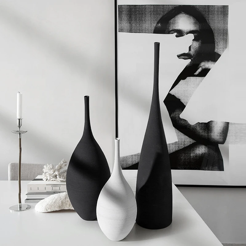 Ceramic Vase Black and White Simple Creative Design Handmade Art Decoration Living Room Model Room Vase Decoration Home Decore
Ceramic Vase Black and White Simple Creative Design Handmade Art Decoration Living Room Model Room Vase Decoration Home Decore