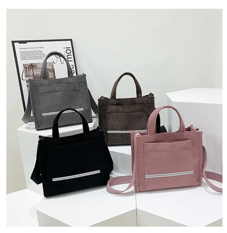 Women Corduroy Zipper Shoulder Bag Small Cotton Canvas Handbag Casual Tote Female Eco Crossbody Bag Vintage Messenger Bags
Women Corduroy Zipper Shoulder Bag Small Cotton Canvas Handbag Casual Tote Female Eco Crossbody Bag Vintage Messenger Bags