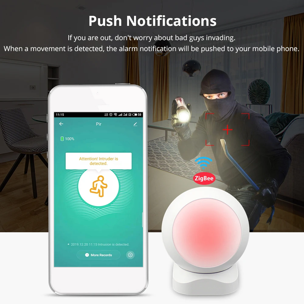 Tuya Smart Zigbee PIR Infrared PIR Motion Detection Smart Sensor Wireless Security Alarm Detector System Smart Home Automation
Tuya Smart Zigbee PIR Infrared PIR Motion Detection Smart Sensor Wireless Security Alarm Detector System Smart Home Automation