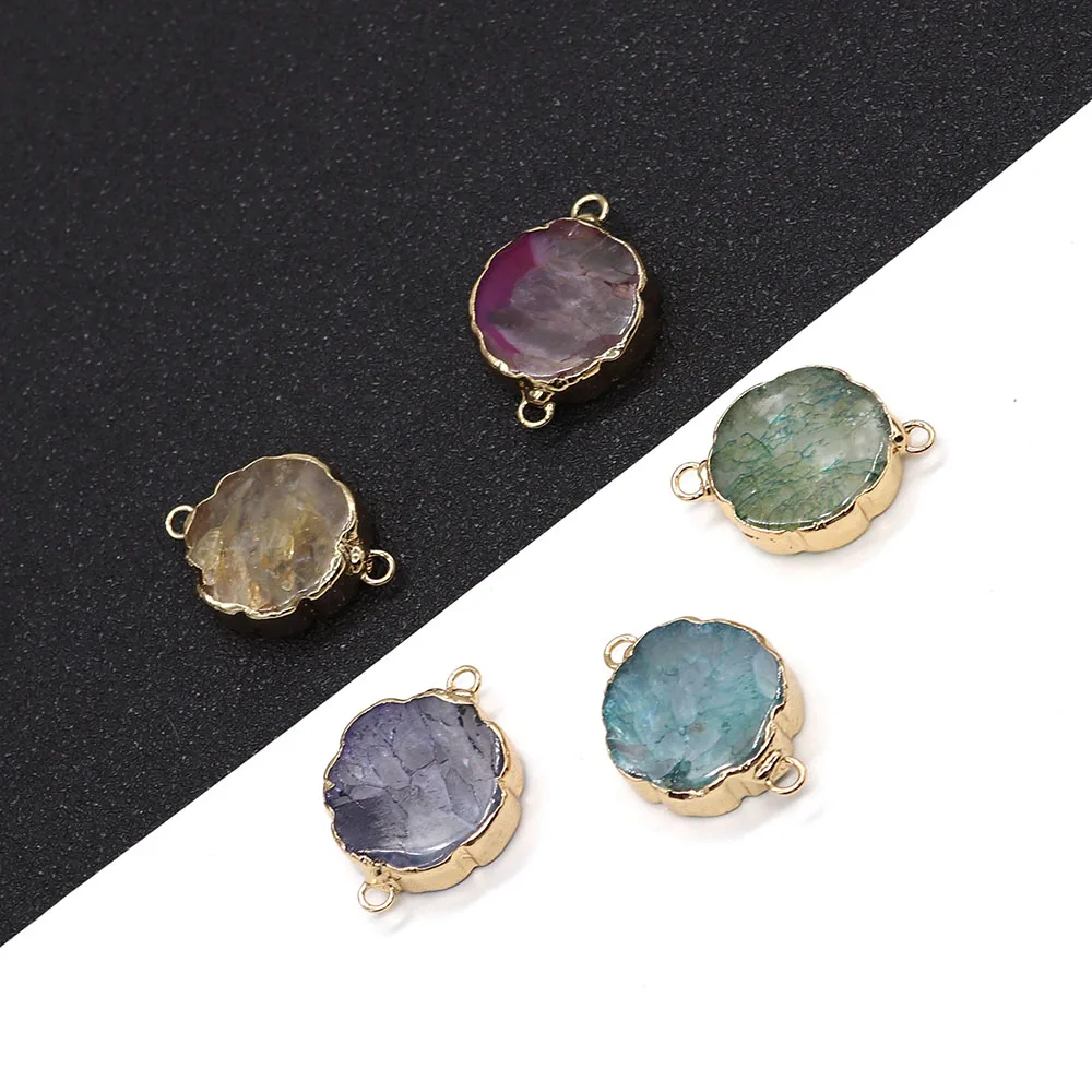 Natural Stone Round Onyx Double Hole Pendant 20x28mm Connector Charm Colorful DIY Necklace Earrings Fashion Jewelry Accessories
Natural Stone Round Onyx Double Hole Pendant 20x28mm Connector Charm Colorful DIY Necklace Earrings Fashion Jewelry Accessories