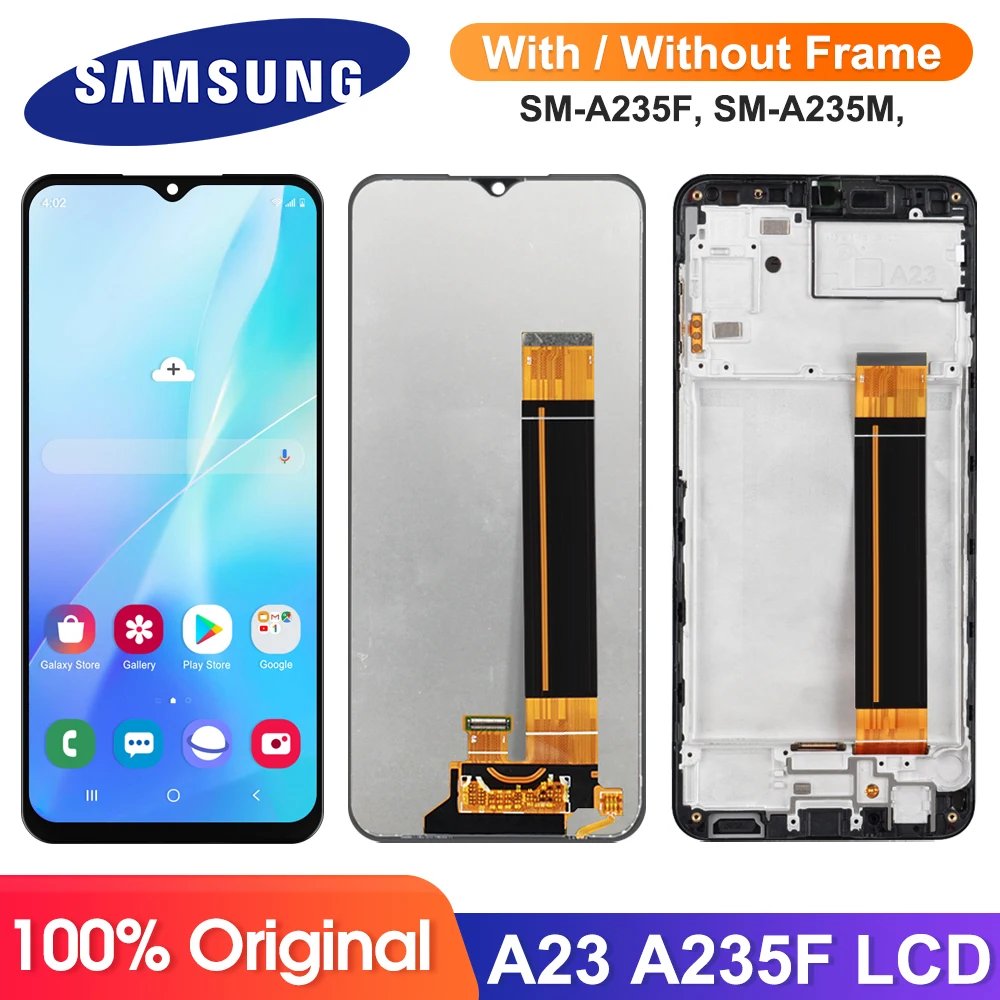 Оригинальный дисплей 6,5 дюйма A23 с рамкой, для Samsung Galaxy A23 A235 A235F 235F/DS, сменный ЖК-дисплей с сенсорным экраном и дигитайзером
Оригинальный дисплей 6,5 дюйма A23 с рамкой, для Samsung Galaxy A23 A235 A235F 235F/DS, сменный ЖК-дисплей с сенсорным экраном и дигитайзером