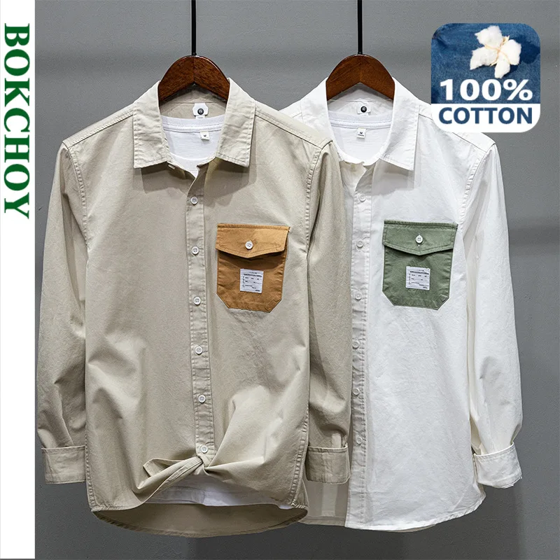 Spring New Men Patch Pocket Retro Shirt Cotton Vintage Long Sleeve Button Up Casual 1233
Spring New Men Patch Pocket Retro Shirt Cotton Vintage Long Sleeve Button Up Casual 1233