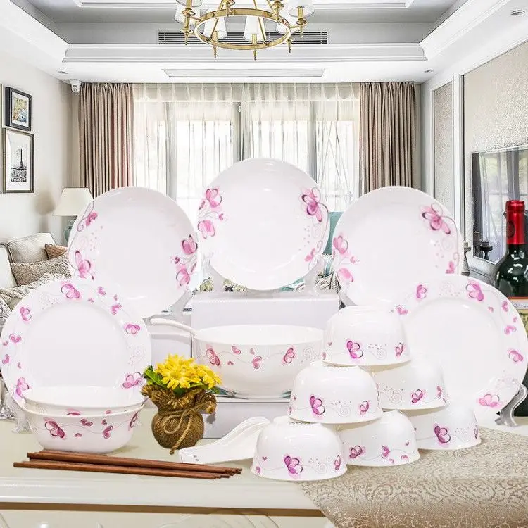 Chinese Tangshan family bone china 28 pieces ceramic bowl plate set, tableware and dish combination
Chinese Tangshan family bone china 28 pieces ceramic bowl plate set, tableware and dish combination