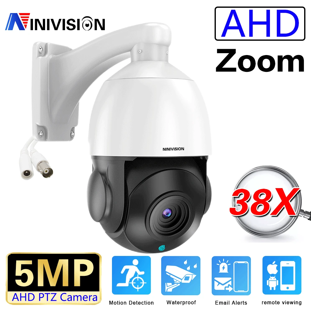 

38X AHD Optical PTZ Zoom 5.0MP TVI CVI CVBS Night Vision Weatherproof Auto Speed Dome Pan Tilt Control IR 50M Security Camera
