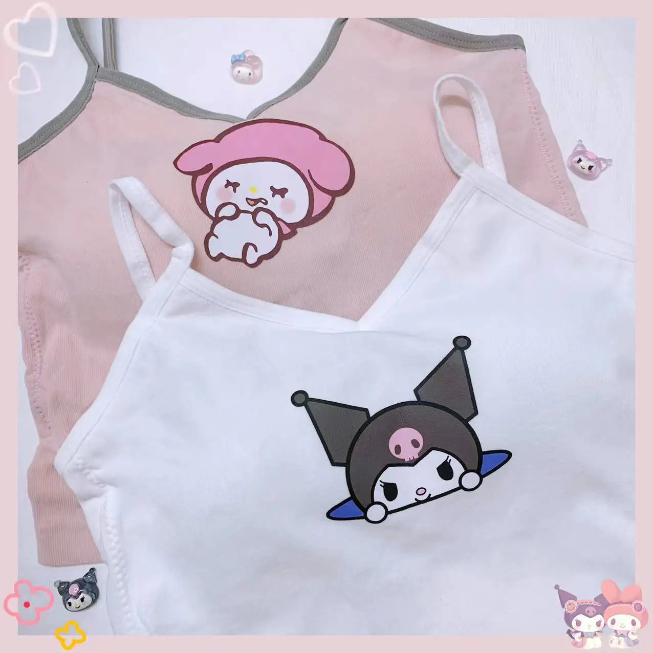 2023 Kawaii Sanrio Vest Hellokittys Kuromi Mymelody Cartoon Anime Sling with Chest Pad Vest Summer Soft Breathable Toy Girl Gift
2023 Kawaii Sanrio Vest Hellokittys Kuromi Mymelody Cartoon Anime Sling with Chest Pad Vest Summer Soft Breathable Toy Girl Gift