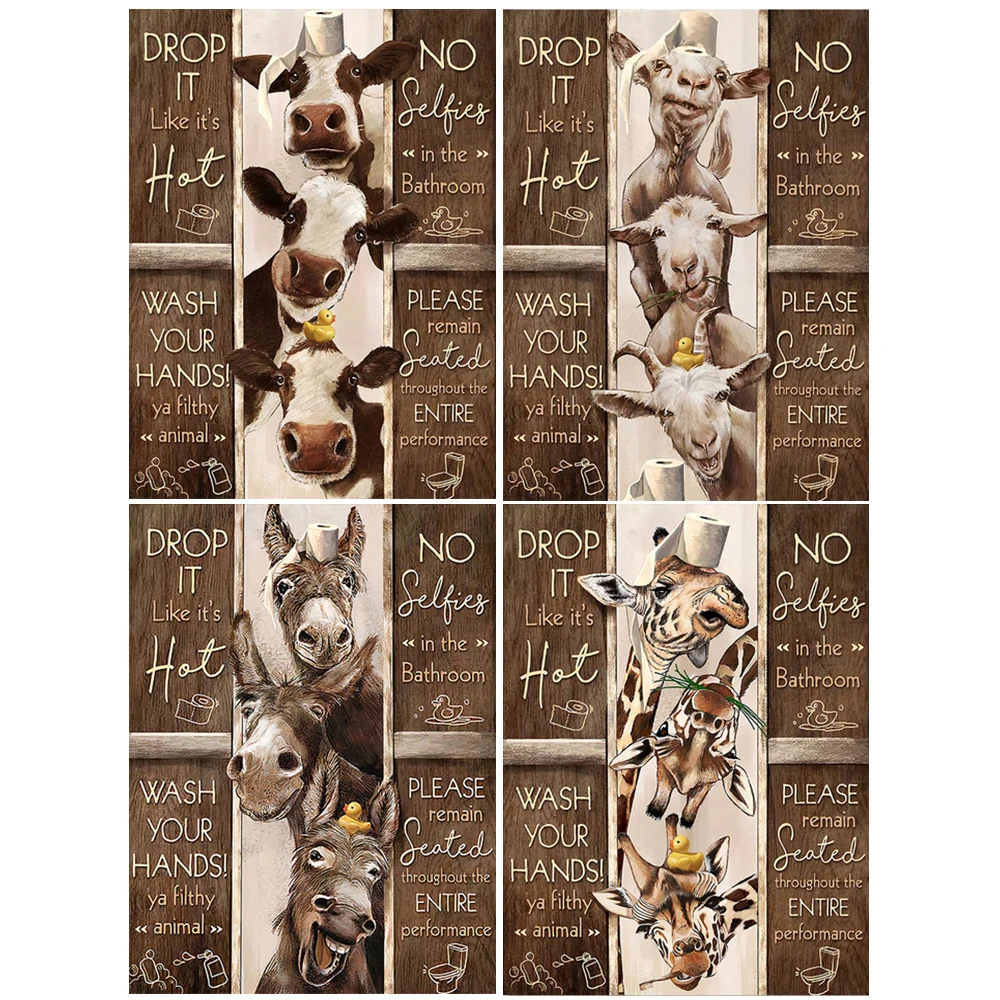 Toilet Rules Wall Art 5d Diamond Painting Funny Bathroom Animal Cow Donkey Giraffe Diamond Embroidery Mosaic Picture Home Decor
Toilet Rules Wall Art 5d Diamond Painting Funny Bathroom Animal Cow Donkey Giraffe Diamond Embroidery Mosaic Picture Home Decor