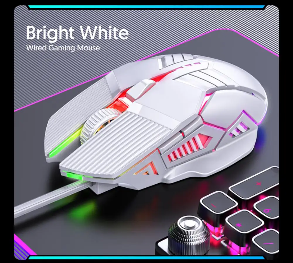 Electric Competition Cable Mouse Wired Mouse PC Computer Laptop Tablet 3200DPI Mute Mice Gaming Office Mouse Gamer Luminous Mice
Electric Competition Cable Mouse Wired Mouse PC Computer Laptop Tablet 3200DPI Mute Mice Gaming Office Mouse Gamer Luminous Mice
