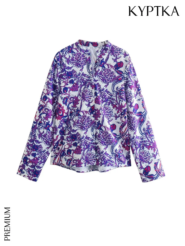 KYPTKA Women Fashion Front Buttons Printed Blouses Vintage V Neck Long Sleeve Female Shirts Blusas Chic Tops
KYPTKA Women Fashion Front Buttons Printed Blouses Vintage V Neck Long Sleeve Female Shirts Blusas Chic Tops