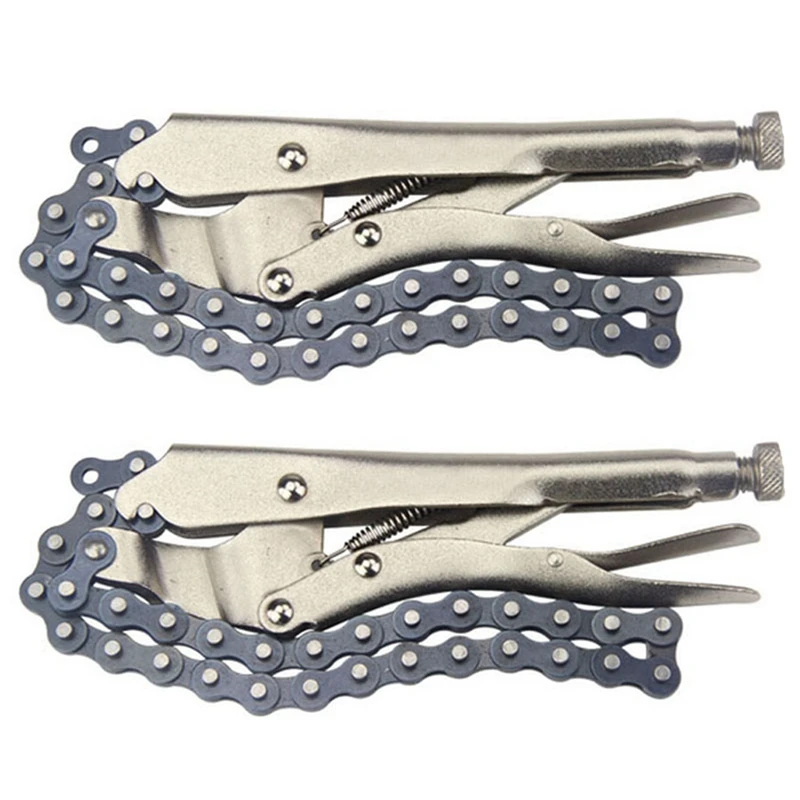 2Pcs 10 Inch Chain Vise Clamp Plier Locking Grip Wrench Oil Filter Pipe 16.5 Inch Chain Length
2Pcs 10 Inch Chain Vise Clamp Plier Locking Grip Wrench Oil Filter Pipe 16.5 Inch Chain Length