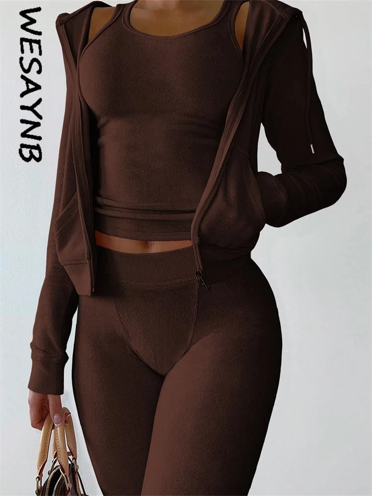 Casual Pink 3 Three Piece Sets Women Long Sleeve Hooded Top+Skinny Leggings Pants Matching Outfit Female Concise Cool
Casual Pink 3 Three Piece Sets Women Long Sleeve Hooded Top+Skinny Leggings Pants Matching Outfit Female Concise Cool