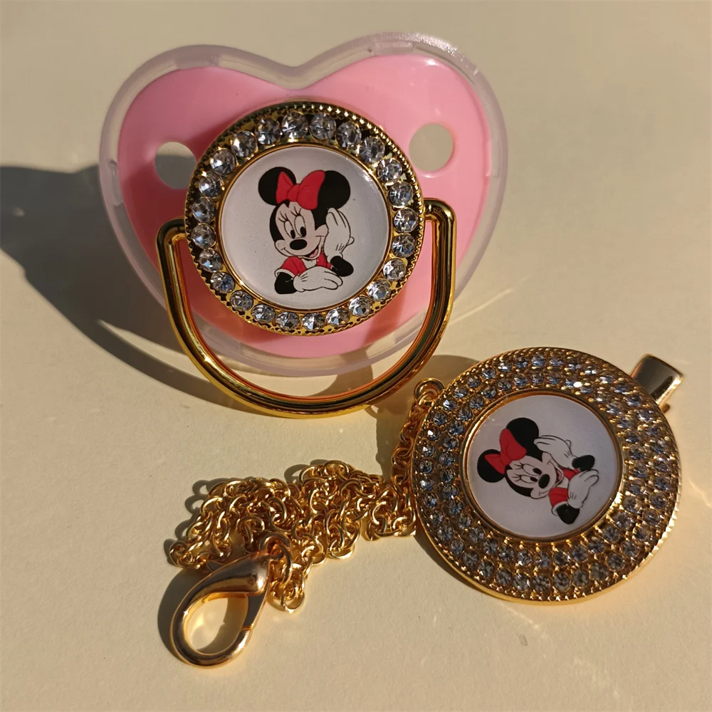 Minnie Mouse Image Gold Bling Nipples and Clips Animal Anime Baby Teething Chewing Silicone Dummy Soother chupeteros para bebes
Minnie Mouse Image Gold Bling Nipples and Clips Animal Anime Baby Teething Chewing Silicone Dummy Soother chupeteros para bebes
