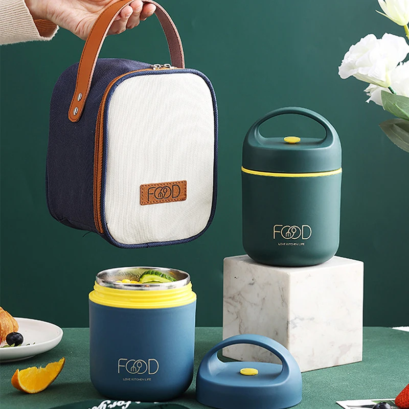 Stainless Steel Vacuum Insulation Bento Box with Tote Bag Children's Lunch Box Portable Insulated Lunch Container Set Food Jar
Stainless Steel Vacuum Insulation Bento Box with Tote Bag Children's Lunch Box Portable Insulated Lunch Container Set Food Jar