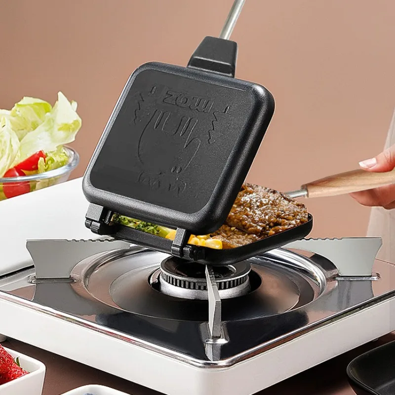 

Aluminum Alloy Non-stick Sandwich Mold Waffle Easy Clean Bread Barbecue Plate Toast Double Side Frying Pan Utensilios De Cocina