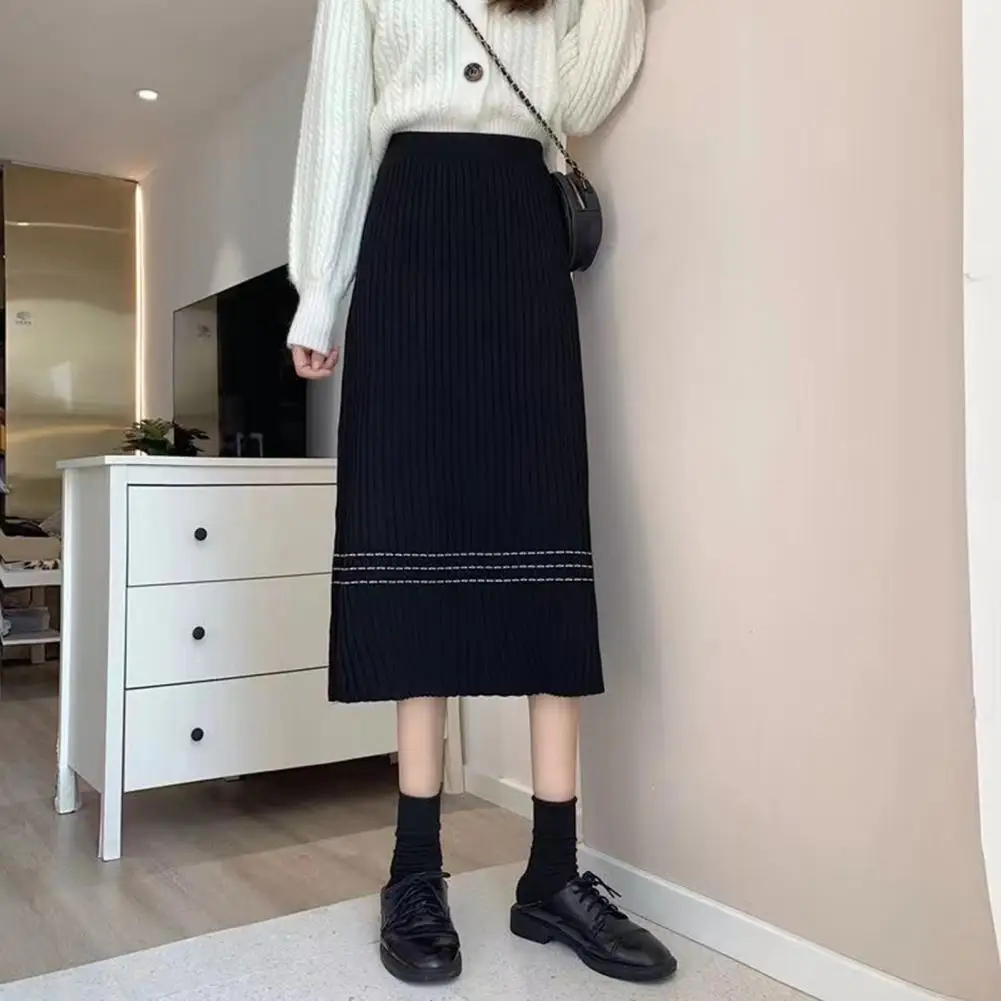 Women Skirt Knitted High Waist Pleated Lady Skirts Solid Elastic Solid Color Striped Autumn Winter Female Bottoms For Dating
Women Skirt Knitted High Waist Pleated Lady Skirts Solid Elastic Solid Color Striped Autumn Winter Female Bottoms For Dating