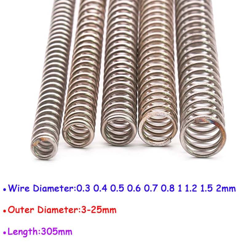A2 304 Stainless Steel Compression Spring Wire Dia 0.3 0.4 0.5 0.6 to 2mm Y Type Long Spring Outer Dia 3-25mm Length 305mm
A2 304 Stainless Steel Compression Spring Wire Dia 0.3 0.4 0.5 0.6 to 2mm Y Type Long Spring Outer Dia 3-25mm Length 305mm