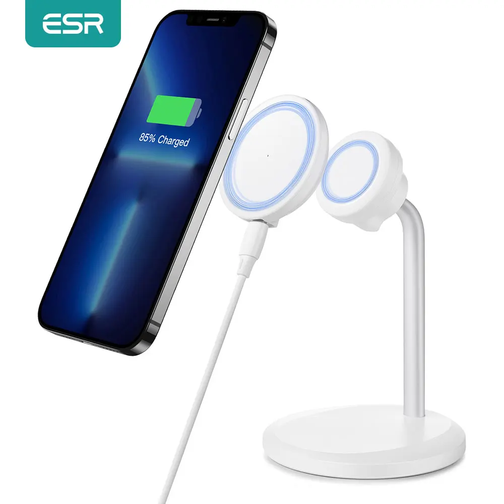 ESR Wireless Charger for MagSafe Charger for iPhone 13 Pro Max for iPhone 12 Pro Desktop Detachable Fast Charging Pad Stand
ESR Wireless Charger for MagSafe Charger for iPhone 13 Pro Max for iPhone 12 Pro Desktop Detachable Fast Charging Pad Stand