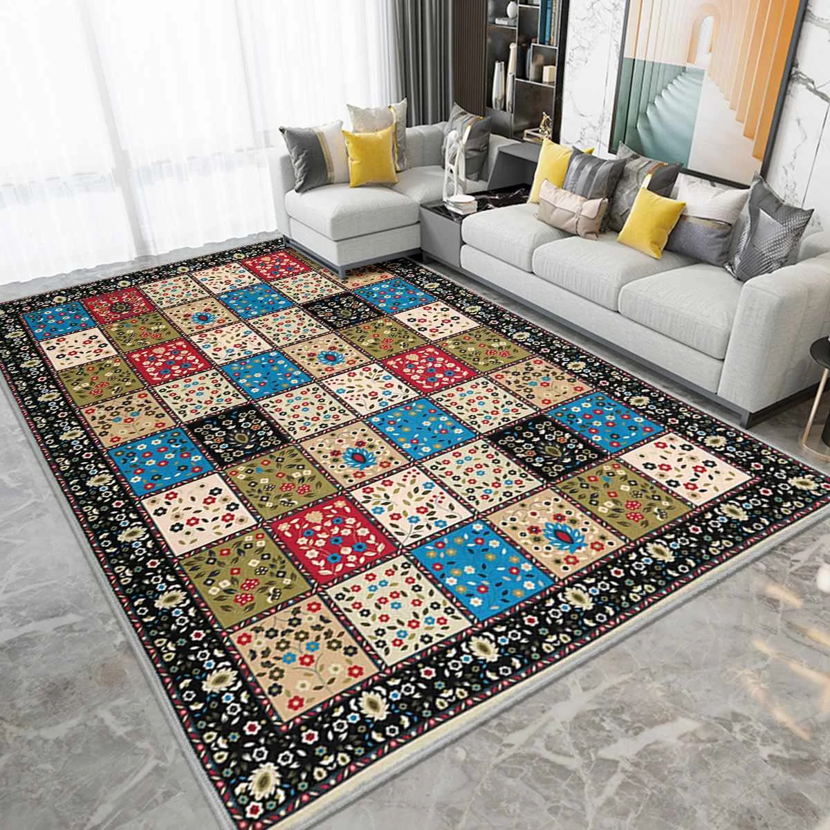 JETEVEVE Large Vintage Geometric Carpet Soft Plush Rug Washable Anti-slip Mat Modern Fluffy Carpets For Home Living room Bedroom
JETEVEVE Large Vintage Geometric Carpet Soft Plush Rug Washable Anti-slip Mat Modern Fluffy Carpets For Home Living room Bedroom