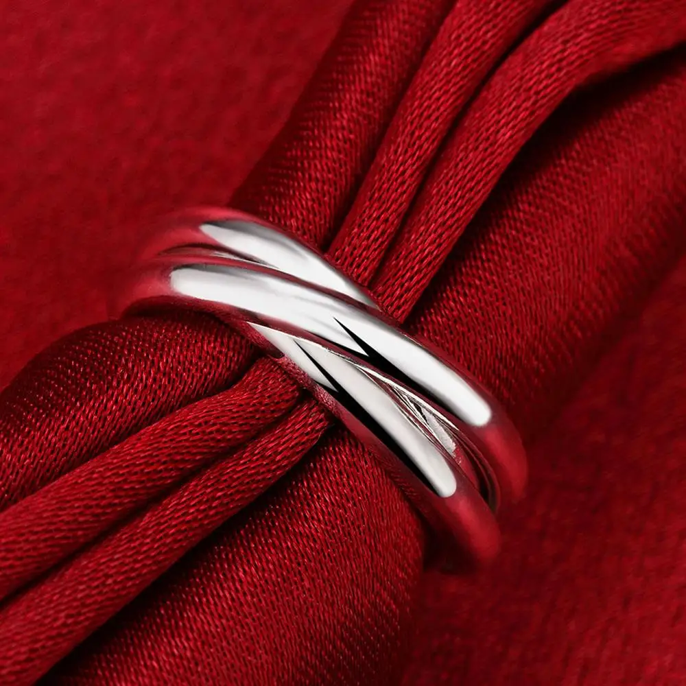 Hot Pretty 925 Sterling Silver Simple three circles Rings For Women size 5/6/7/8/9/10 Fashion Party wedding Jewelry Holiday gift
Hot Pretty 925 Sterling Silver Simple three circles Rings For Women size 5/6/7/8/9/10 Fashion Party wedding Jewelry Holiday gift