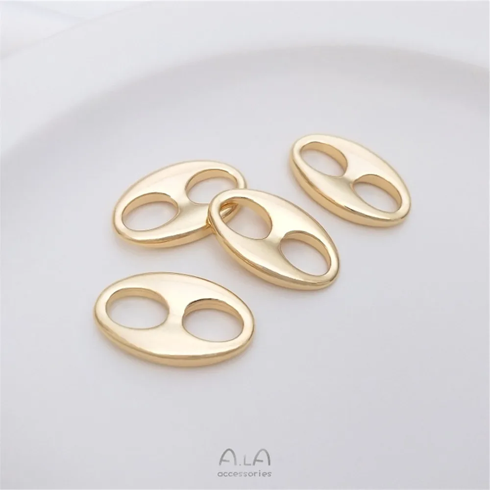 14K Gold Filled Plated Double hole pig nose oval connector DIY bracelet necklace earring clasp pendant accessories
14K Gold Filled Plated Double hole pig nose oval connector DIY bracelet necklace earring clasp pendant accessories