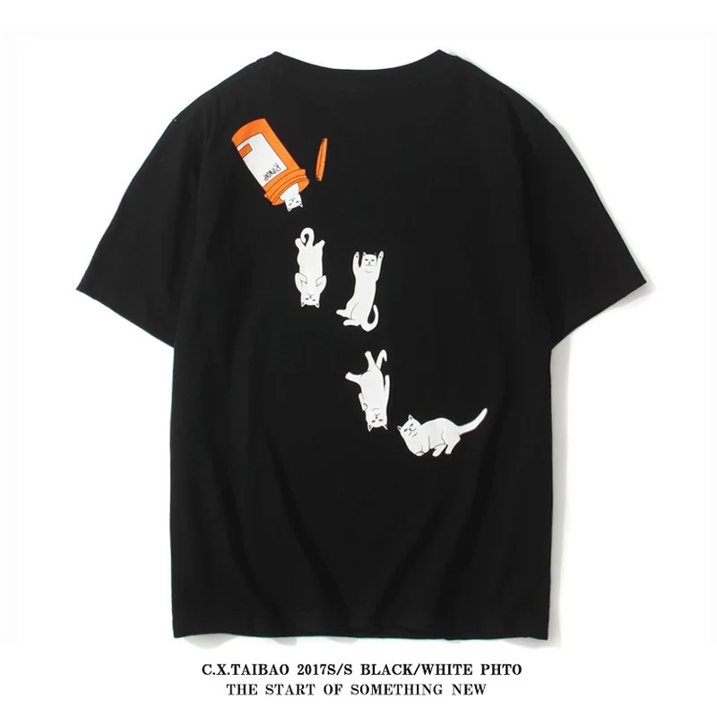 New Fashion Animal Cat T-shirt Funny Harajuku Men/Women Casual Cotton Tee Short Sleeve Shirts Canned Cat Middle Finger Cat Tops
New Fashion Animal Cat T-shirt Funny Harajuku Men/Women Casual Cotton Tee Short Sleeve Shirts Canned Cat Middle Finger Cat Tops