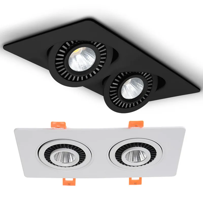 Dimmable COB 14W 18W 24W 360 Angle Rotatable Double Head LED Recessed Downlight Epistar Chip Spot Light Ceiling Lamp AC85~265V
Dimmable COB 14W 18W 24W 360 Angle Rotatable Double Head LED Recessed Downlight Epistar Chip Spot Light Ceiling Lamp AC85~265V