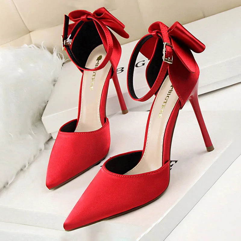 BIGTREE Shoes Bow Woman Pumps Silk High Heels Women Shoes Stiletto Red Wedding Shoes Women Heels Women Sandals Free Shipping
BIGTREE Shoes Bow Woman Pumps Silk High Heels Women Shoes Stiletto Red Wedding Shoes Women Heels Women Sandals Free Shipping