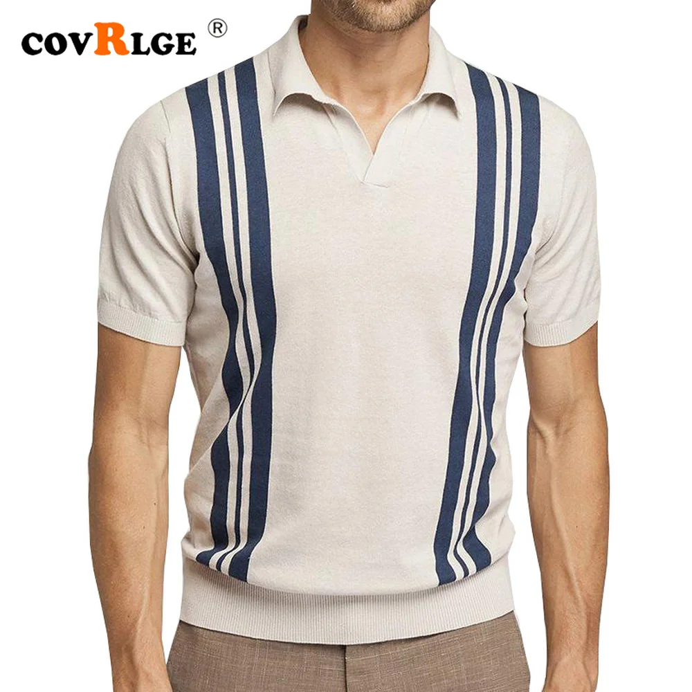 Covrlge Summer Striped Short Sleeve Knit Sweater Slim Fit Lapel Casual Top Men Business Polo Shirt Cotton PoloShirt Male MTP199
Covrlge Summer Striped Short Sleeve Knit Sweater Slim Fit Lapel Casual Top Men Business Polo Shirt Cotton PoloShirt Male MTP199