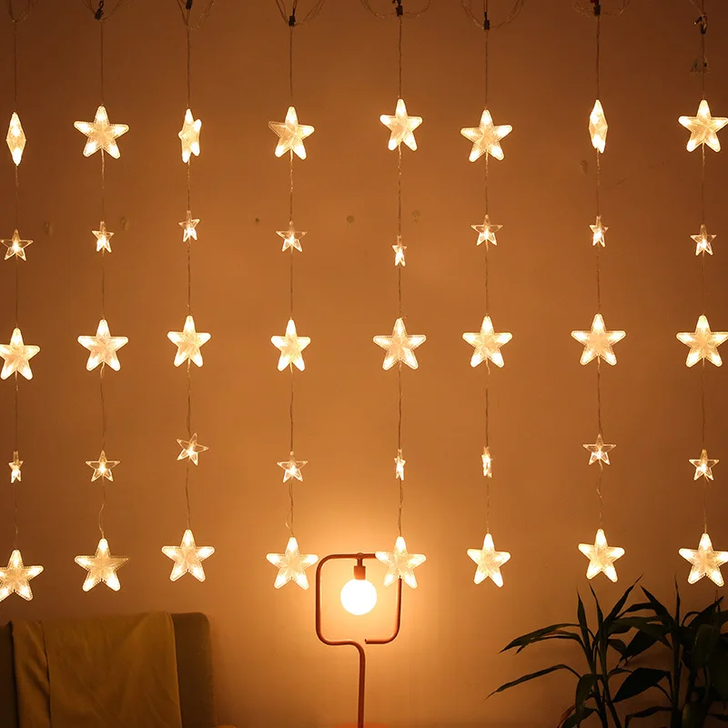 220V Star Lamp LED Lamp String Five Pointed Star Curtain Lamp Festival Lamp Wedding Decorative Color Lamp Festive Ambient Light
220V Star Lamp LED Lamp String Five Pointed Star Curtain Lamp Festival Lamp Wedding Decorative Color Lamp Festive Ambient Light