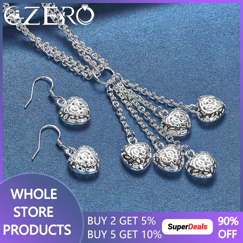 Charm Jewelry Set 925 Sterling Silver Hollow Heart Ball Pendant Necklaces Earrings For Women Wedding Party Fashion Accessories
Charm Jewelry Set 925 Sterling Silver Hollow Heart Ball Pendant Necklaces Earrings For Women Wedding Party Fashion Accessories