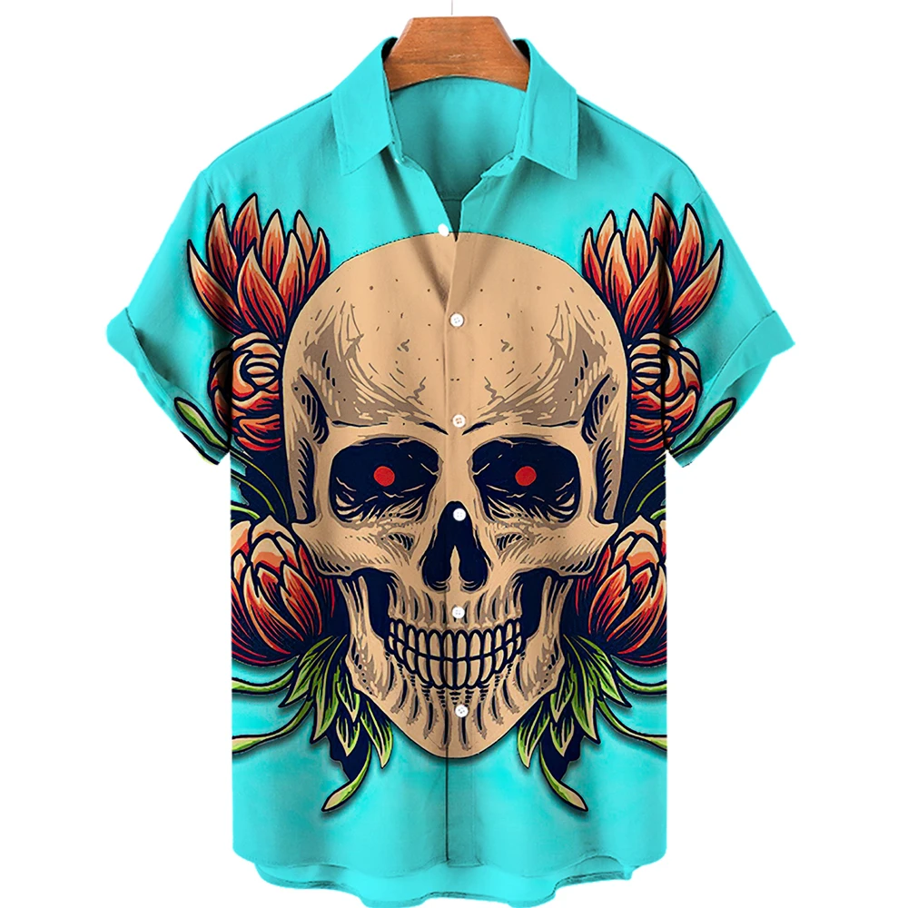 Fashion Skull Print Shirts Hawaiian Men Clothing Summer Short Sleeve Shirts Hot Sale Casual Street Tops Mens Designer Blouse 5XL
Fashion Skull Print Shirts Hawaiian Men Clothing Summer Short Sleeve Shirts Hot Sale Casual Street Tops Mens Designer Blouse 5XL