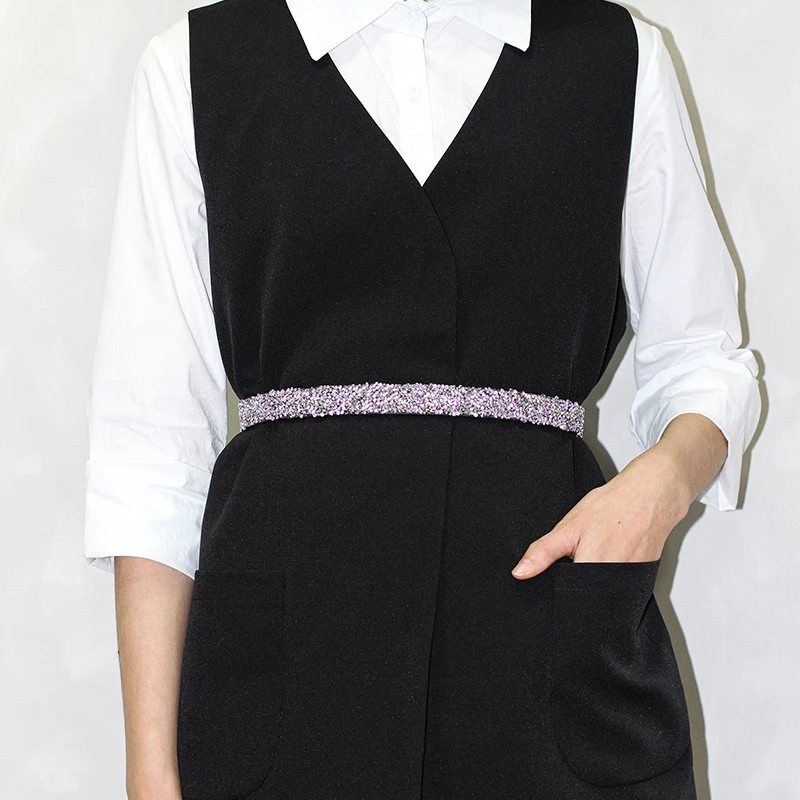 Korean Fashion Handmade Rhinestones Inlaid Elastic Waist Women's Skirts and Coats Embellished with Wide Belts Women Waist Chain
Korean Fashion Handmade Rhinestones Inlaid Elastic Waist Women's Skirts and Coats Embellished with Wide Belts Women Waist Chain