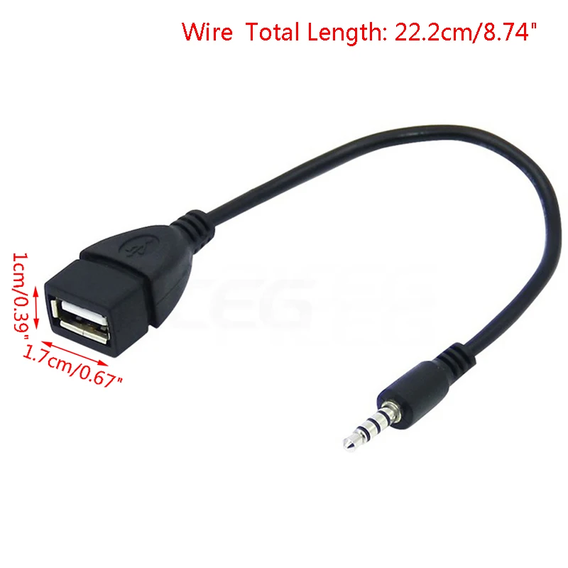 0,2 м 3,5 мм штекер аудио AUX разъем к USB 2.0 тип A женский кабель шнур стерео аудио разъем автомобильные аксессуары 
0,2 м 3,5 мм штекер аудио AUX разъем к USB 2.0 тип A женский кабель шнур стерео аудио разъем автомобильные аксессуары