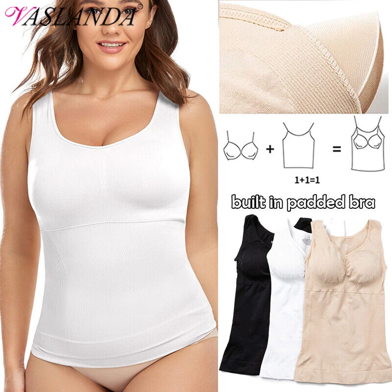 

Camisole Compression Tank Tops Slimming Shapewear for Women Tummy Control Shaping with Built in Bras Body Shaper Shirts