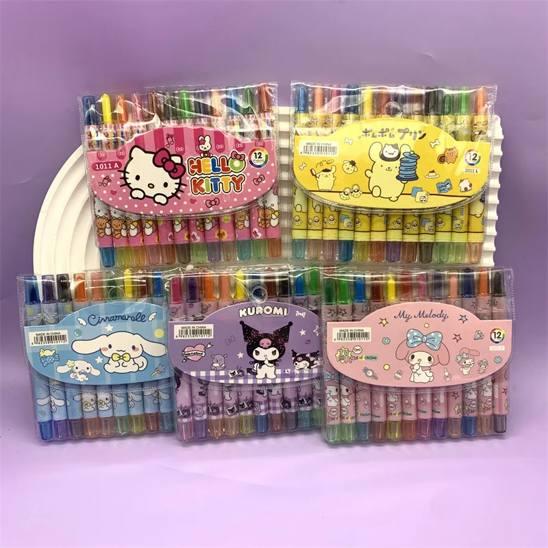 Sanrio аниме Hello kitty Kuromi 12 цветов картина маслом Стик Детские маркеры вращающиеся заполняющие карандаши граффити
Sanrio аниме Hello kitty Kuromi 12 цветов картина маслом Стик Детские маркеры вращающиеся заполняющие карандаши граффити