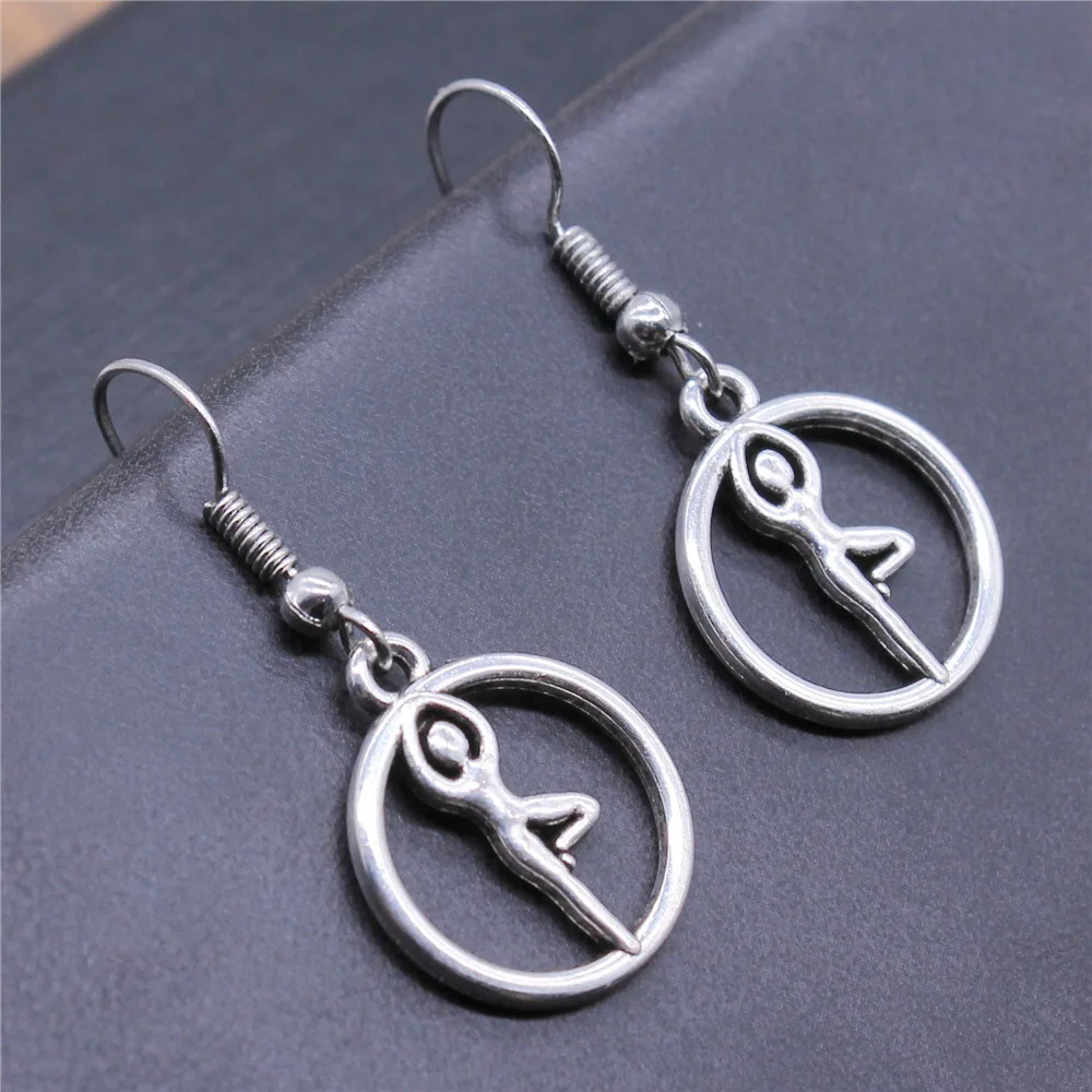 Fashion Handmade Simple Design Antique Silver Color Yoga Pendant Earrings Women Vintage Drop Earrings
Fashion Handmade Simple Design Antique Silver Color Yoga Pendant Earrings Women Vintage Drop Earrings