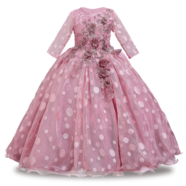 Kids Girls Lace Princess Party Flower Girl Dress Formal Lace Tulle Dresses For Wedding Long Sleeve Gowns Prom Communion Costume
Kids Girls Lace Princess Party Flower Girl Dress Formal Lace Tulle Dresses For Wedding Long Sleeve Gowns Prom Communion Costume