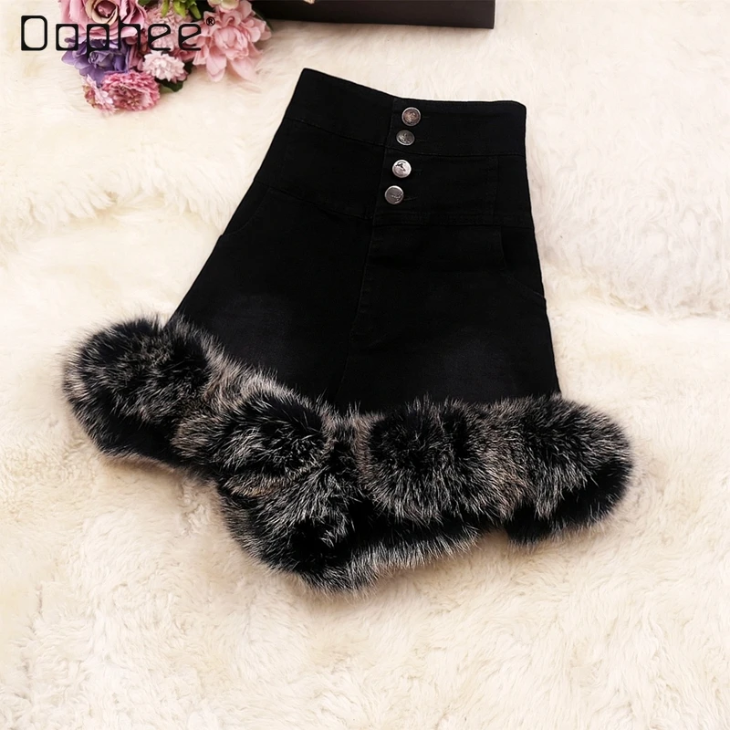 Women Black Furry Shorts Autumn Winter New All-Match High Waist Casual Pants Female Single Breasted Slimming Button Shorts
Women Black Furry Shorts Autumn Winter New All-Match High Waist Casual Pants Female Single Breasted Slimming Button Shorts