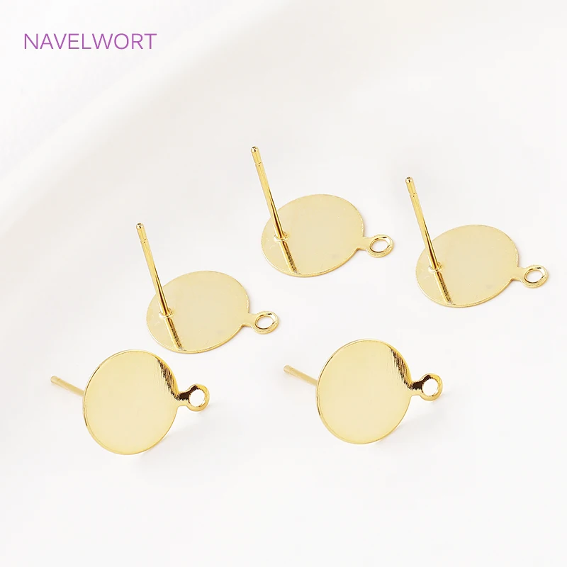 14K Gold Plated Stud Earring Base High Quality Brass Metal Post Earrings Fittings For DIY Jewelry Making Findings
14K Gold Plated Stud Earring Base High Quality Brass Metal Post Earrings Fittings For DIY Jewelry Making Findings