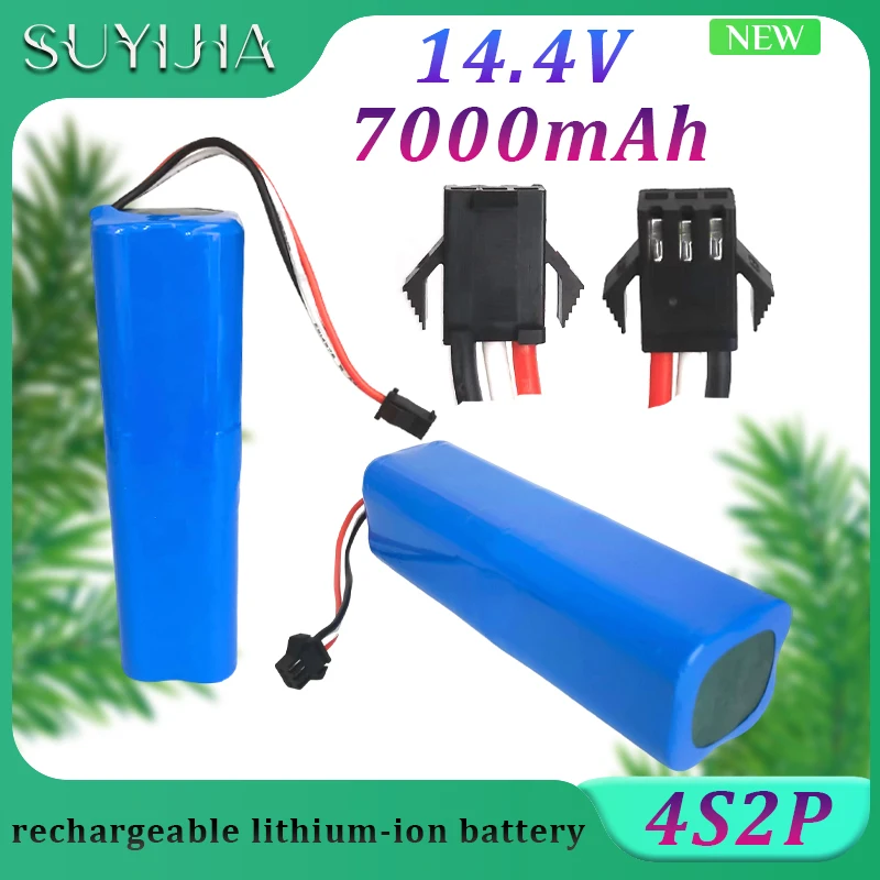 14.4V 4S2P Rechargeable Lithium-ion Battery 18650 Real Capacity 7000mAh for Robot Vacuum Cleaner Accessories Battery Replacement
14.4V 4S2P Rechargeable Lithium-ion Battery 18650 Real Capacity 7000mAh for Robot Vacuum Cleaner Accessories Battery Replacement