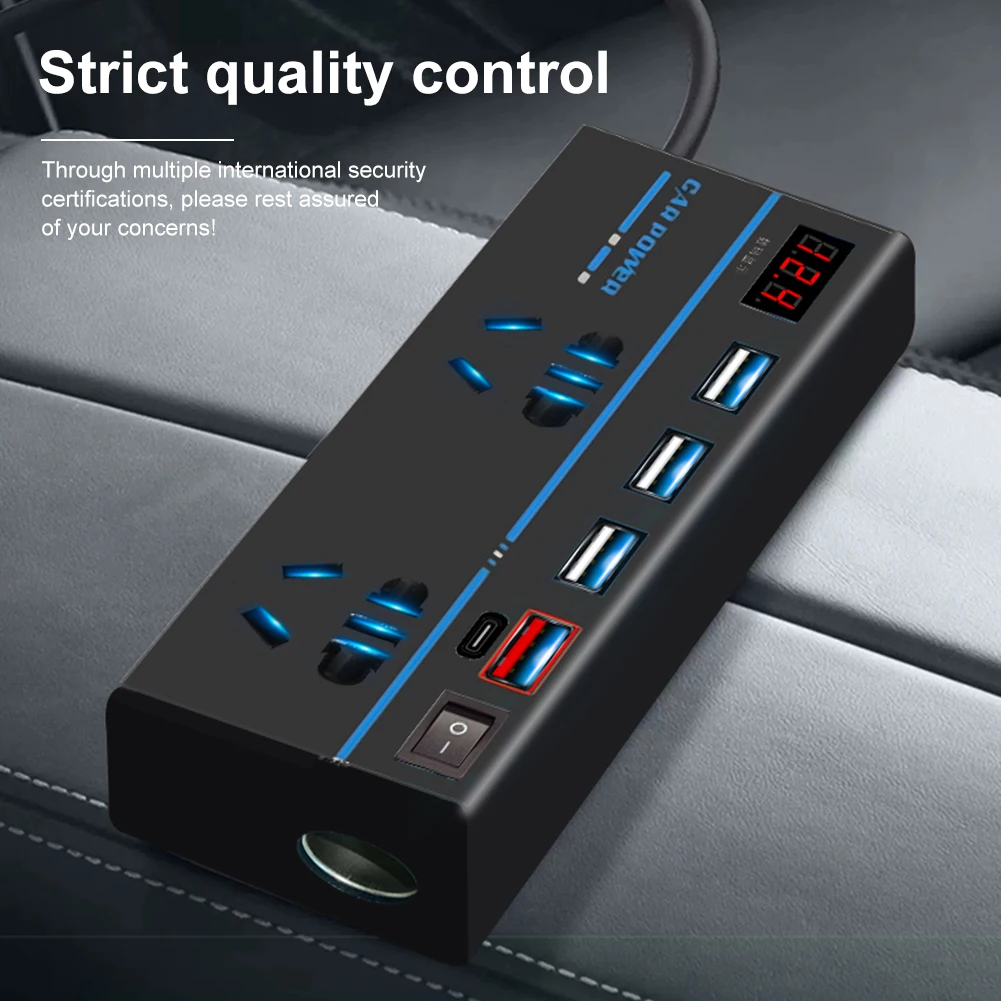 200W Car Power Inverter DC12V/24V to AC110V/220V LCD Display Power Converter Adapter Fast Charger with 4 USB Ports
200W Car Power Inverter DC12V/24V to AC110V/220V LCD Display Power Converter Adapter Fast Charger with 4 USB Ports