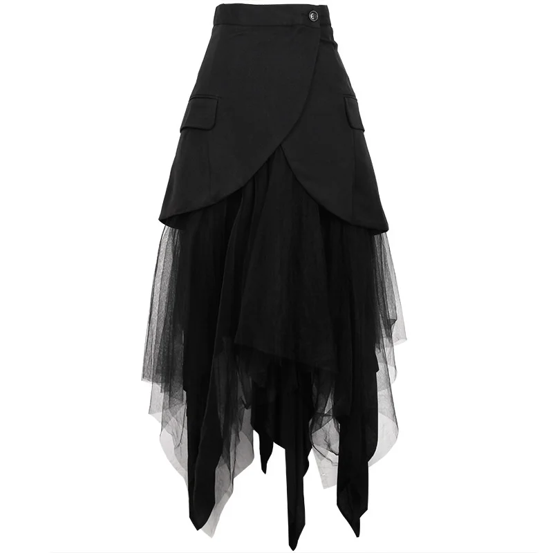XUXI 2022 Spring Thin Irregular Splicing Half-length Skirt Women High Waist Vintage Fake-Two Suit Net-Yarn Skirt E4810
XUXI 2022 Spring Thin Irregular Splicing Half-length Skirt Women High Waist Vintage Fake-Two Suit Net-Yarn Skirt E4810