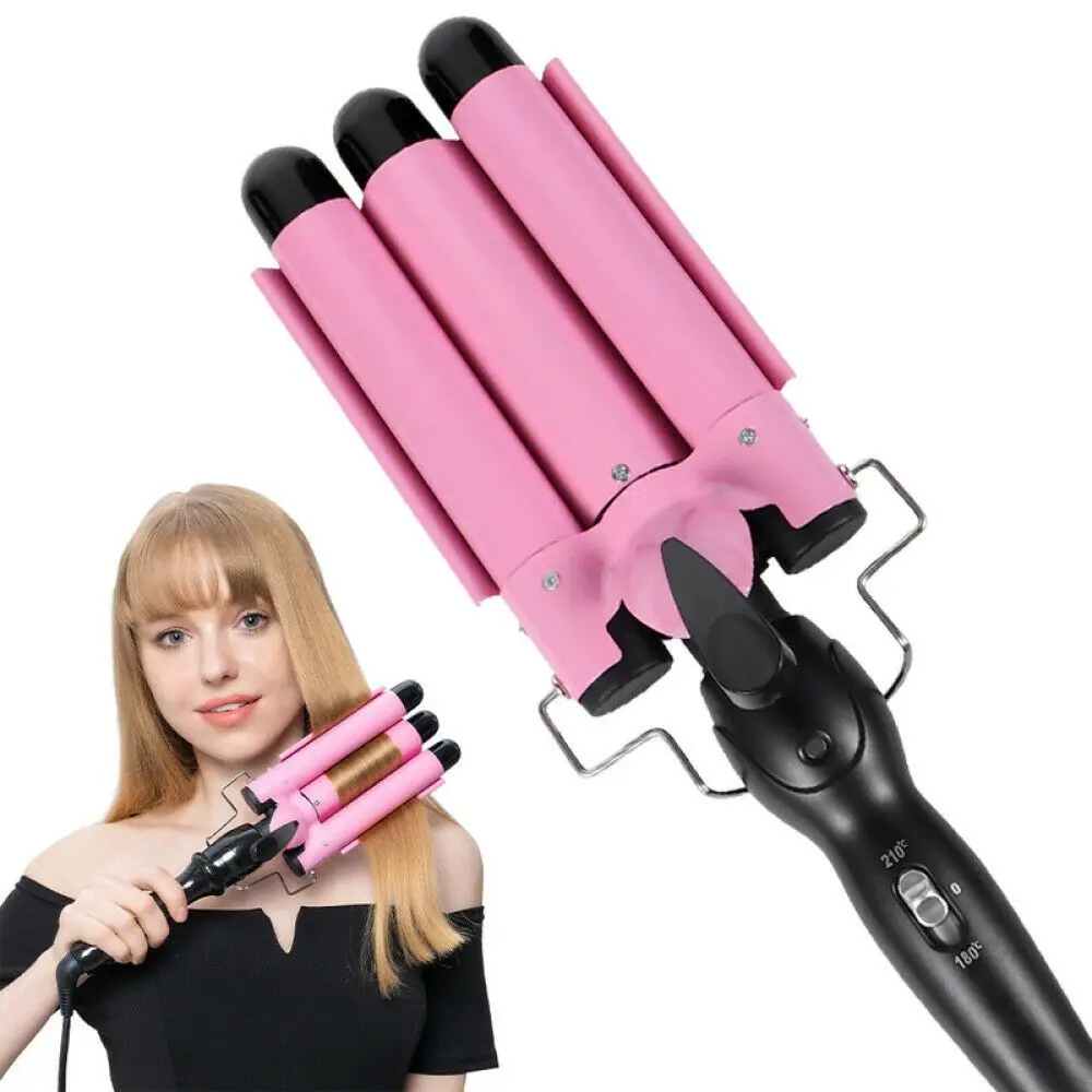 Hairdressing Ceramic Curling Iron 3 Barrel Hair Rollers Salon Styler Hair Curler Hair Waver
Hairdressing Ceramic Curling Iron 3 Barrel Hair Rollers Salon Styler Hair Curler Hair Waver