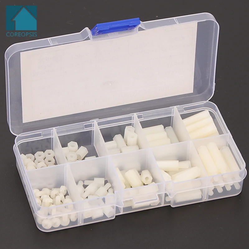 M3 Nylon Spacer Standoff Screws Male Female Hex Spacing Black White Plastic Screw Nut Assortment Kit 120PCS M3NLH042 M3NLB046
M3 Nylon Spacer Standoff Screws Male Female Hex Spacing Black White Plastic Screw Nut Assortment Kit 120PCS M3NLH042 M3NLB046
