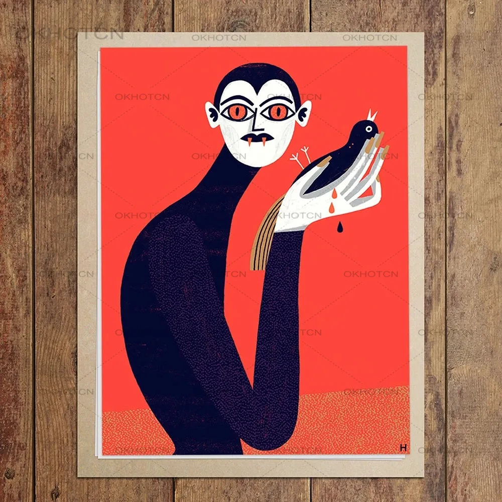 Nursery Cartoon Print Poster Vampire Bird Canvas Painting Abstract Minimalist Wall Art Picture for Living Room Kids Room Decor
Nursery Cartoon Print Poster Vampire Bird Canvas Painting Abstract Minimalist Wall Art Picture for Living Room Kids Room Decor