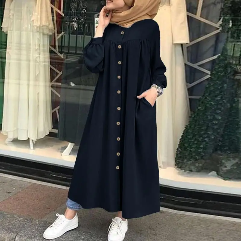 Oversize Muslim Solid Color Sundress Dress 2023 Women's Shirt Dress Long Sleeve Maxi Vestidos Women's Button Robe High Waist
Oversize Muslim Solid Color Sundress Dress 2023 Women's Shirt Dress Long Sleeve Maxi Vestidos Women's Button Robe High Waist